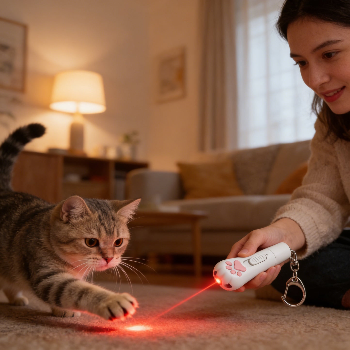 Adorable paw-shaped rechargeable laser cat pointer