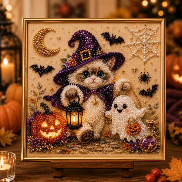 🔥Last Day 49% OFF - 🐈‍⬛🎃DIY Halloween Cat Pearl Bead Painting Kit(📦Buy 2 Get Free Shipping)