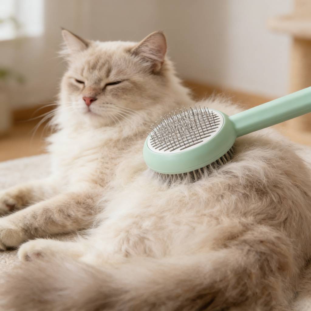 Floral One-Click Pet Grooming Brush