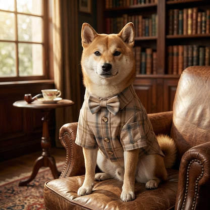 British Style Plaid Pet Shirt