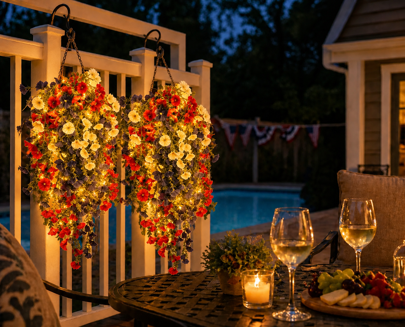 ✨ Celebrate America’s 250th Anniversary with Patriotic Hanging Flower Baskets