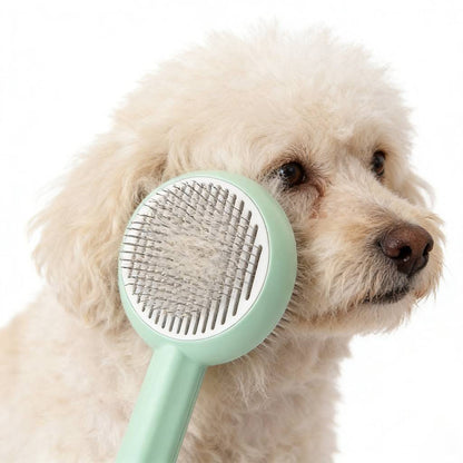 Floral One-Click Pet Grooming Brush